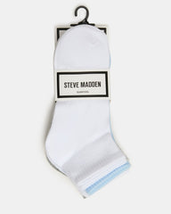 6 PACK PEYTON RIBBED QUARTER SOCKS WHITE MULTI