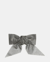 RHINESTONE MESH HAIR BOW BLACK/SILVER