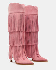 KINZEE FRINGE PINK SUEDE